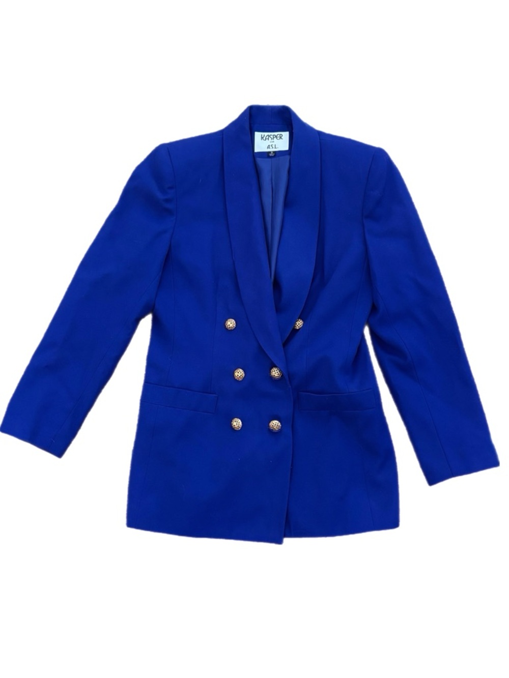 Kasper A.S.L. | Vintage Royal Blue Double-Breasted Blazer